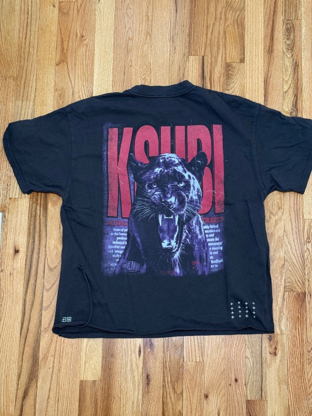 Ksubi Panthera Ekcess Oversized Graphic T-Shirt Faded Black XL